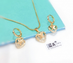 Heart style fine earring neckalce