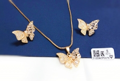 Butterfly exquisite style gold/silver color earring necklace