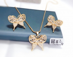 Butterfly model fashion style earring necklace