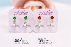 Green/red zircon fashion earring