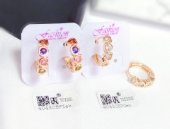 Colorful/whiter zircon heart model dazzling earring