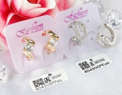 Irregular model shiny zircon earring