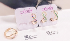 Infinite style model colorful/green zircon earring