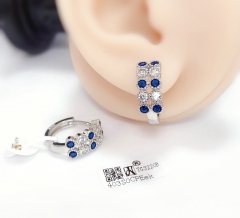 Blue whiter zircon bright earring