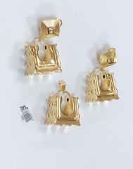 Square model holleow style glossy earring pendant