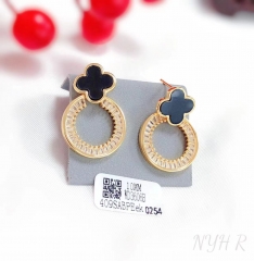 Artificial gemstone exquisite hollow earring