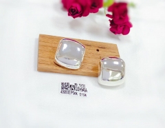 Square model polishing silver/gold color earring