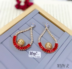 New style exquisite red zircon earring