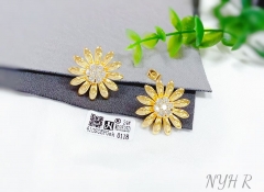 Flower style zircon earring