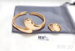 Polishing bright style bangle ring set