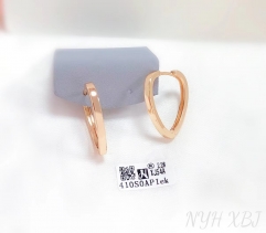 Simple glossy rose gold color earring