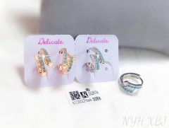 Irregular model with blue zircon style earring