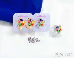 Colorful flower gorgeous earring