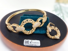 Hollow style fine gold/silver color bangle ring set