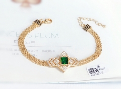 Simple model with green zircon shiny bangle