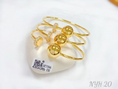 Bracelet set gold color artificial gemstones