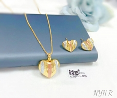 Oil painting heart style earring necklace