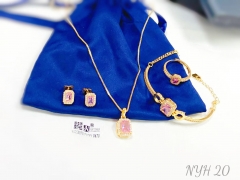 Pink zircon shiny jewelry set