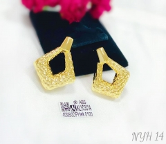 Hollow rhombus style polishing stud earring