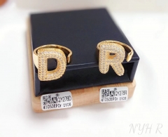 Customized name D/R with zircon ring