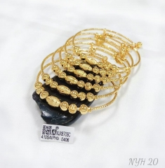 Handmade beads style gold color bangle set