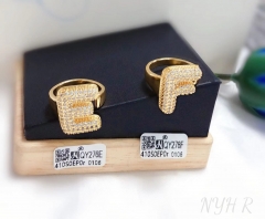 Customized name E/F with zircon ring