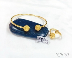 Beads model bangle gold/silver ring set