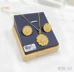 Flower model fine earring necklace