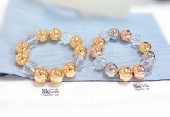 Gold color smooth beaded bracelet