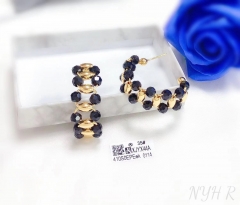 Exquisite black beaded style stud earring