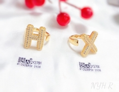 Customized name H/X with zircon ring