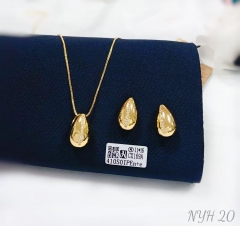 Water droplet model zircon earring necklace set