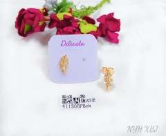 Leaf style fine stud earring