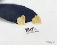 Heart shape zircon stud earring