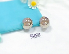 Polishing ball silver/gold color stud earring