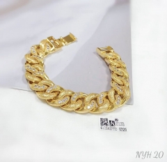 Hollow style zircon gold/silver color hand chain