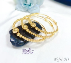 Handmade beads style gold color bangle set