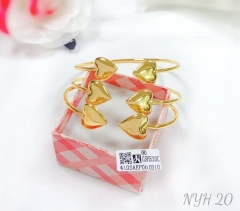 Exquisite polishing heart bangle set