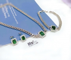 Green zircon bright jewelry set