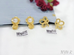 Pearl flower/simple style stud earring