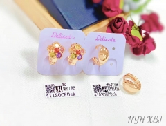 Colorful zircon flower earring