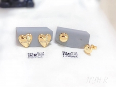 Heart/round model polishing stud earring