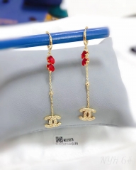 Red zircon classic style pendant earring