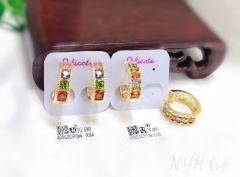 Colorful zircon dazzling earring