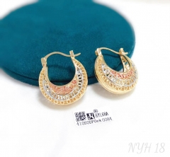 Hollow style oil panting earring