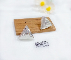 Triangle polished stud earring