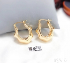 Irregular style glossy gold/silver color earring