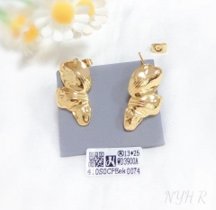 Glossy irregular style fine stud earring