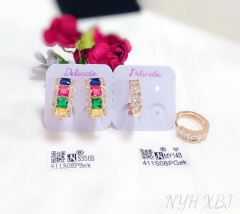 Colorful/whiter zircon dazzling earring