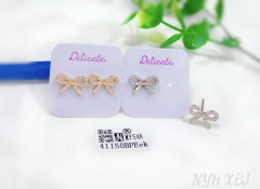 Bow style fine stud earring